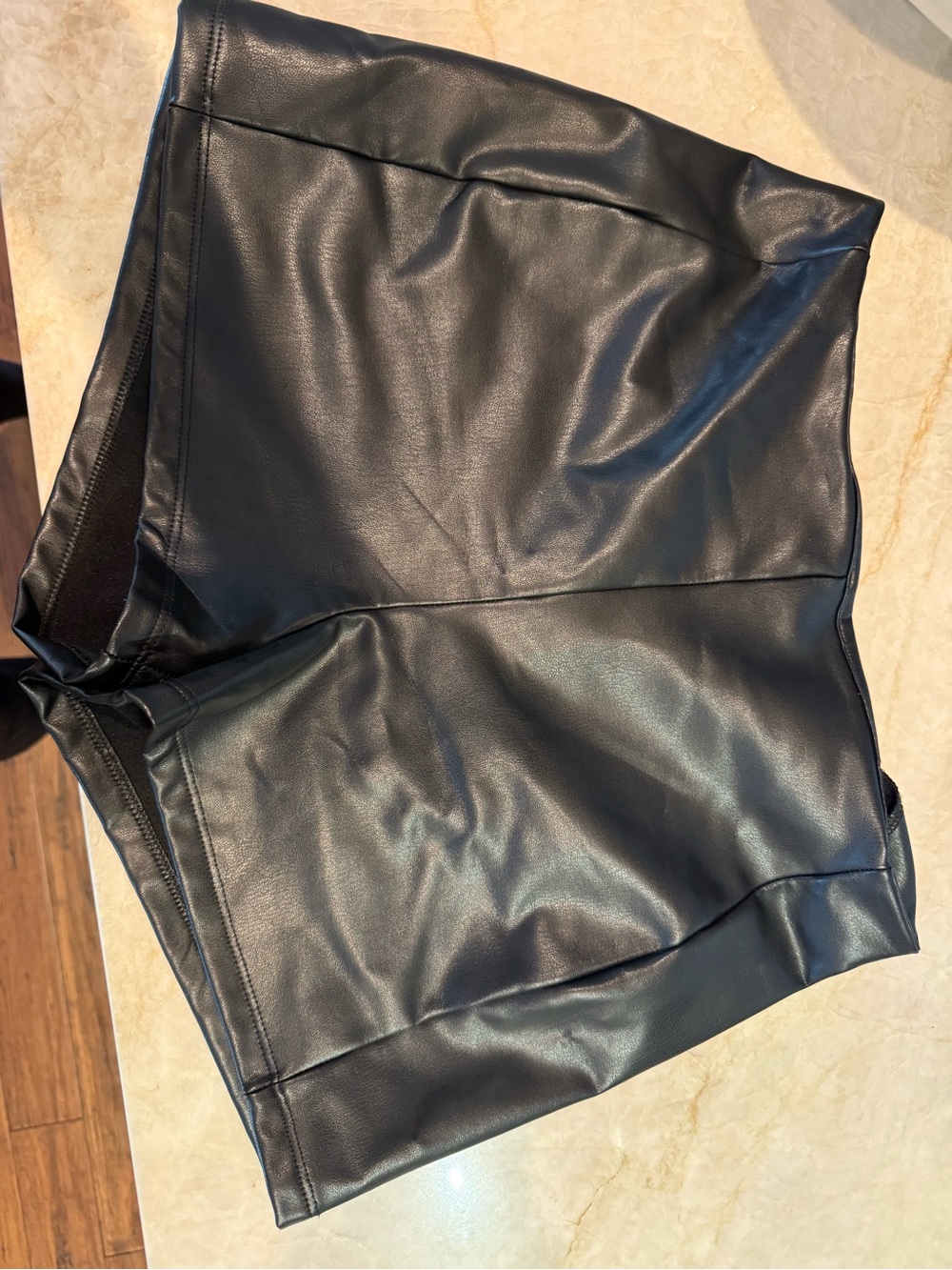 Altar'd State Black Faux Leather High Waist Shorts - Sleek Fit